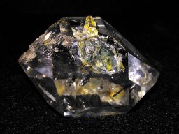 Quartz blanc herkimer diamand jaune biterminée